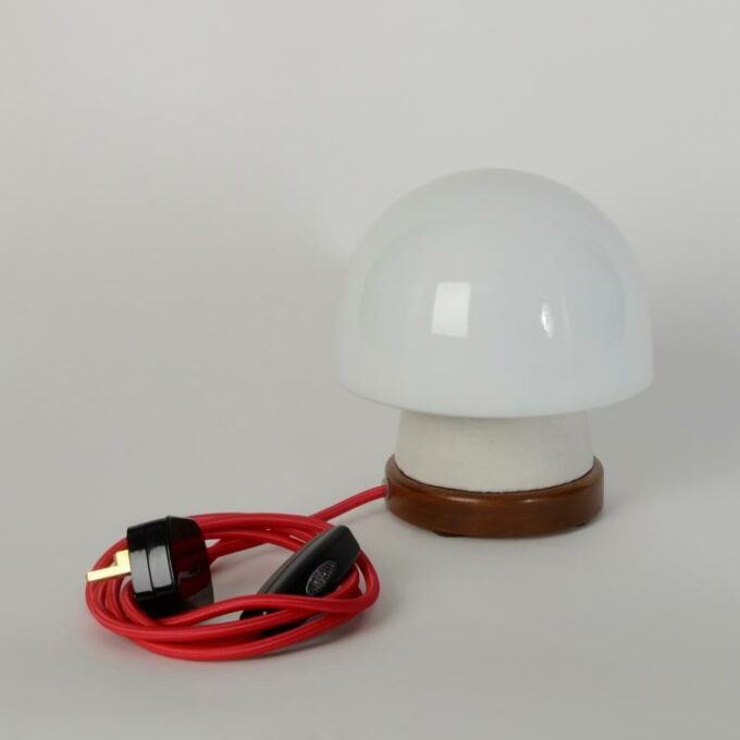 white mushroom desk lamp