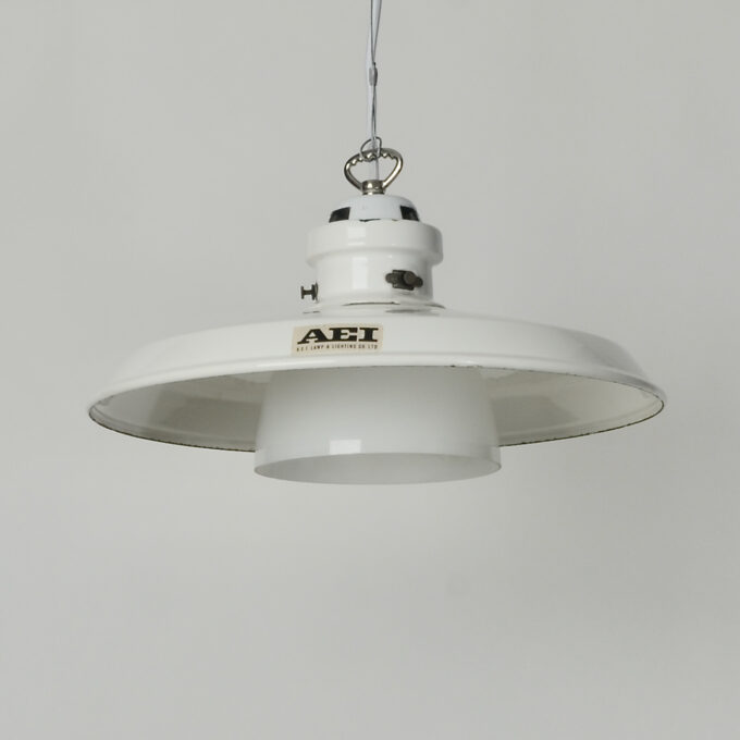 trainspotters vintage lighting AEI industrial pendants